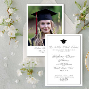 Photo From Parents Black & White Graduation Invitation