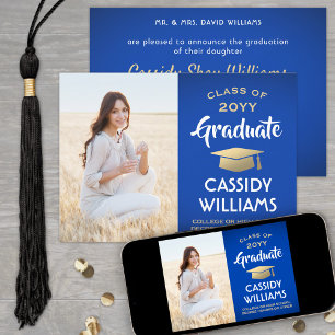 Photo From Parents Blue Gold & White Graduation Announcement