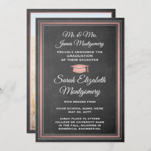 Photo From Parents Chalkboard and Pink Graduation Announcement