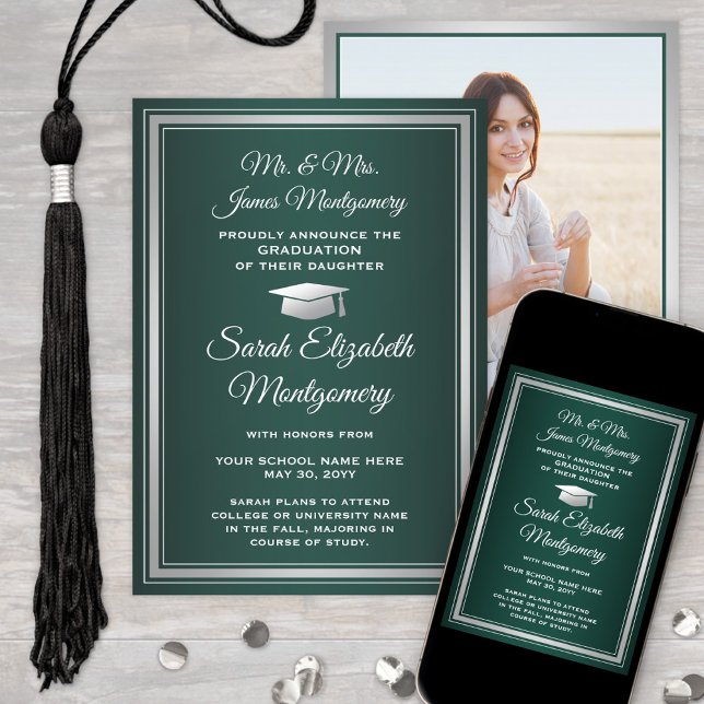 Photo From Parents Dark Green and White Graduation Announcement (Creator Uploaded)