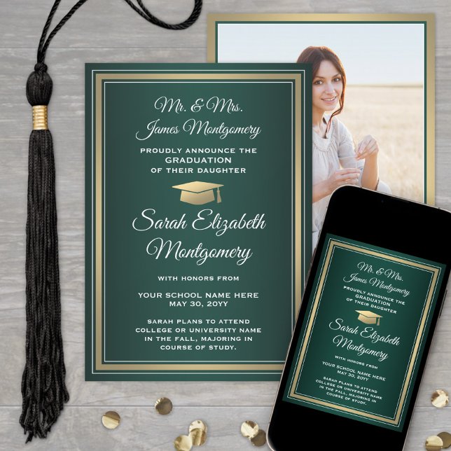 Photo From Parents Green Gold and White Graduation Announcement (Creator Uploaded)