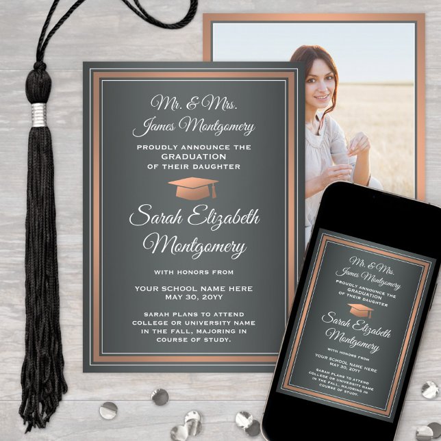 Photo From Parents Grey Copper & White Graduation Announcement (Creator Uploaded)