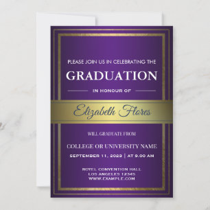 Photo From Parents Purple Gold & White Graduation Announcement