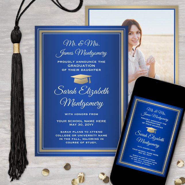 Photo From Parents Royal Blue and Gold Graduation Announcement (Creator Uploaded)