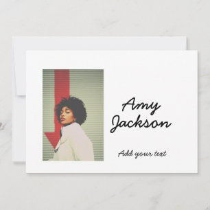 Photo full name date simple minimal girl woman invitation