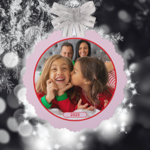 Photo Fun Stomping Reindeers  Tree Decoration Card