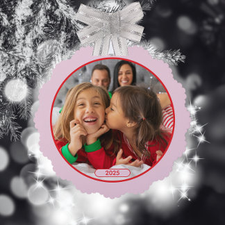 Photo Fun Stomping Reindeers Tree Decoration Card