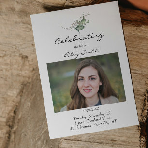 Photo Funeral Celebration of Life Invitation