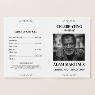 Photo Funeral Celebration Of Life Memorial Foil Card