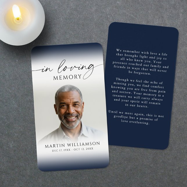 Photo Funeral In Loving Memory Prayer Card (Creator Uploaded)