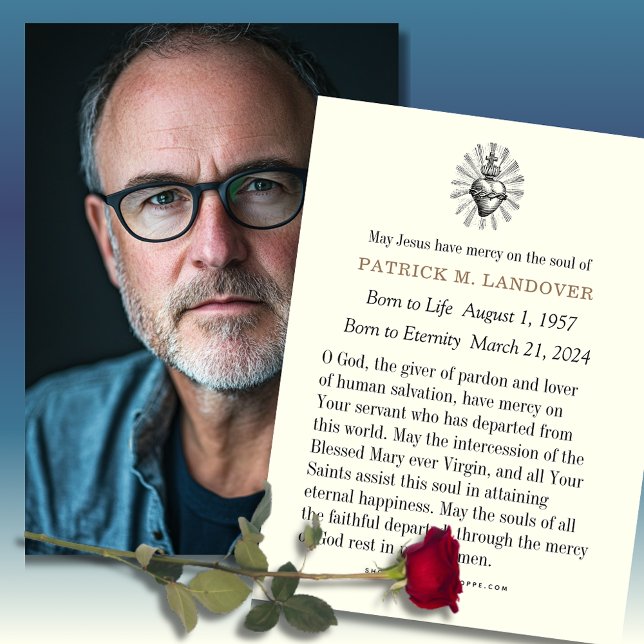 Photo Funeral Memorial Catholic Prayer Card (Creator Uploaded)