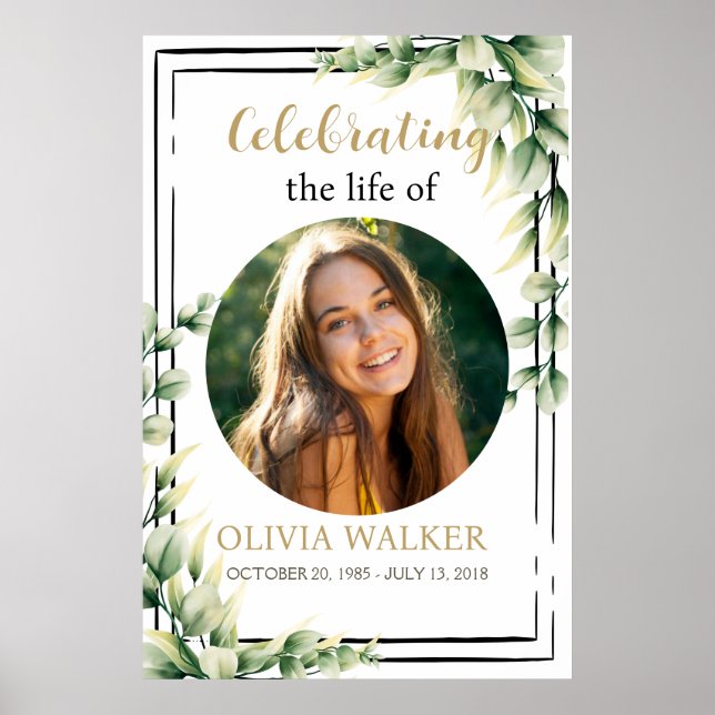  Photo Funeral Memorial Sign (Front)