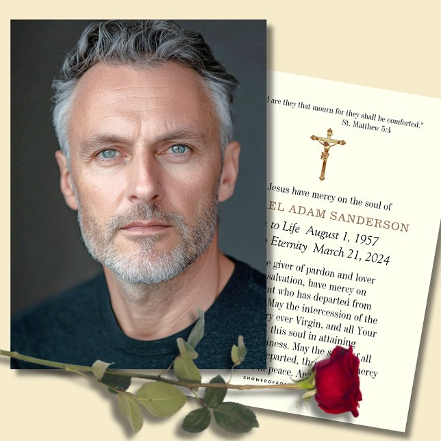 Photo Funeral Memorial Sympathy Prayer Card (Creator Uploaded)