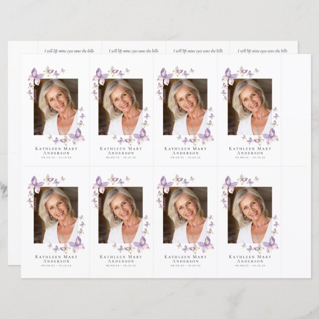 Photo Funeral Prayer Card 4.25x2.5 inch TEMPLATE (Front/Back)