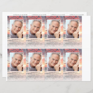 Photo Funeral Prayer Card 4.25x2.5 inch TEMPLATE