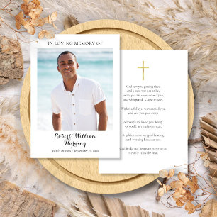 Photo Funeral Sympathy Memorial Prayer Cards