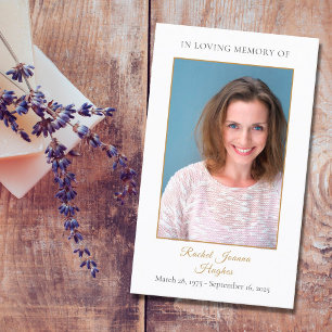 Photo Funeral Sympathy Memorial Prayer cards