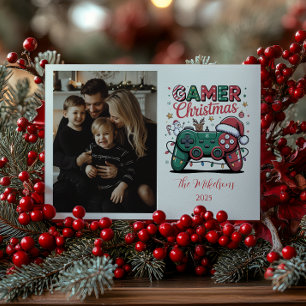 Photo Funny Gamer Christmas Holiday Card