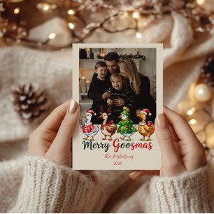 Photo Funny Merry Goosmas Christmas Holiday Card