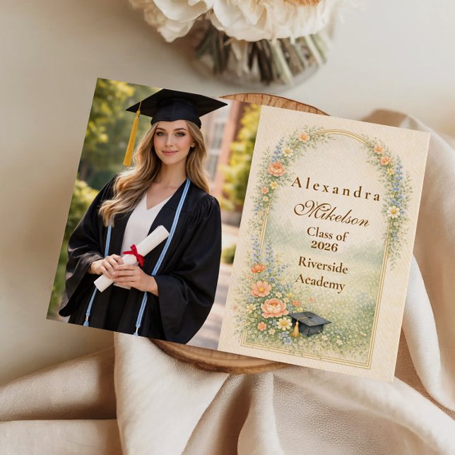 Photo Garden Rose Graduation Celebration Announcement (Creator Uploaded)