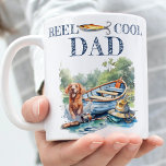 Photo Gift for Dad Fishing Birthday Coffee Mug<br><div class="desc">Adult Fishing Birthday Party design. Watercolor illustration with bright colours. Click the "customise further" button if you wish to re-arrange and format the style and placement of the text. Matching product can be found in Fishing Birthday Collection. Note: Photo is AI created please exchange with your Photo.</div>