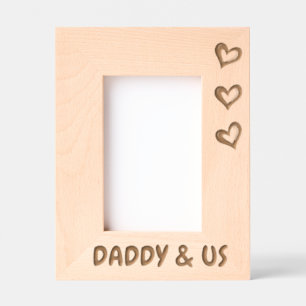 Photo Gift For Dad of Triplets, Daddy & US Frame, Etched Frames