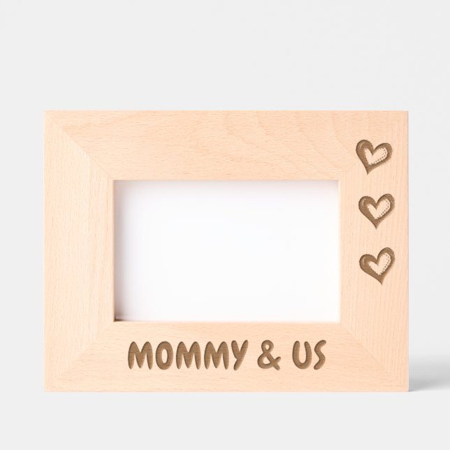 Photo Gift For Mum, Mummy & Us Picture Frame,  Etched Frames (Front)