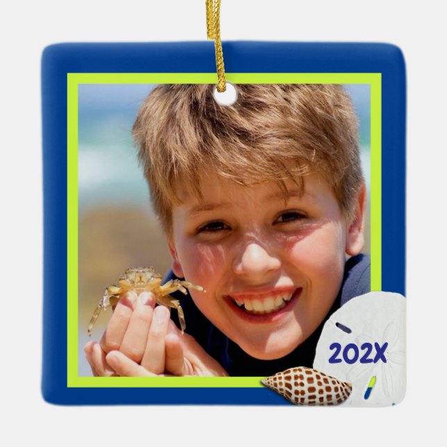 Photo Gift Ornament Beach Shells (Front)