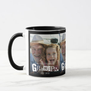 Photo Gift World's Best Grandpa Established Year Mug