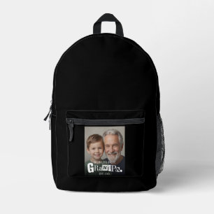 Photo Gift World's Best Grandpa Established Year Printed Backpack