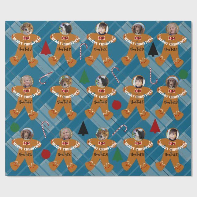 Photo Gift Wrap Gingerbread Man HAMbWG (Flat)