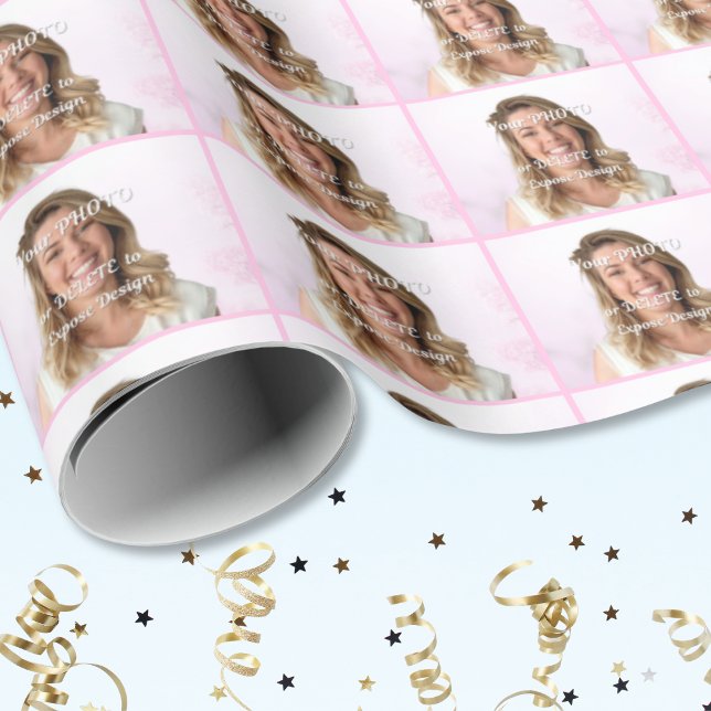 PHOTO Gift Wrapping Paper. CHANGE Background COLOR Paper (Photo gift wrapping paper. Gift wrapping paper roll. Picture gift wrapping paper. Personalized Wrap.)