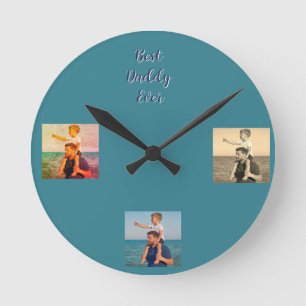 Photo Gifts for Dad Sticker Round Clock
