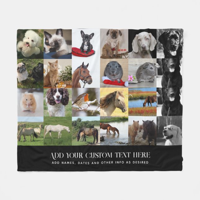 PHOTO GIFTS MOM DAD GRANDPA GRANDMA PETS FRIENDS   FLEECE BLANKET (Front (Horizontal))