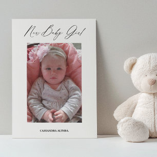 Photo Girl Birth Announcement Card