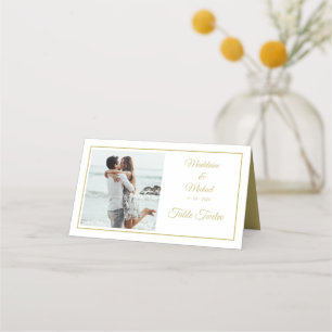 Photo Gold Elegant Wedding Table Number Place Card