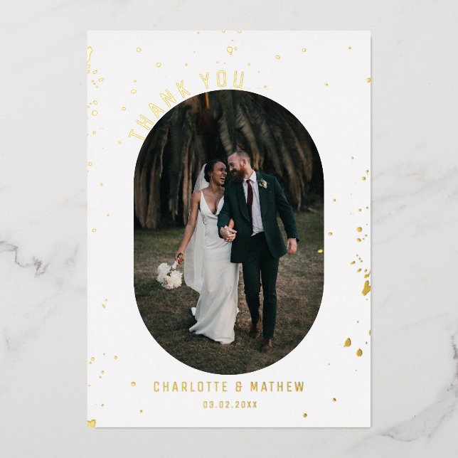 Photo Gold Foil Splatter Thank You (Front)