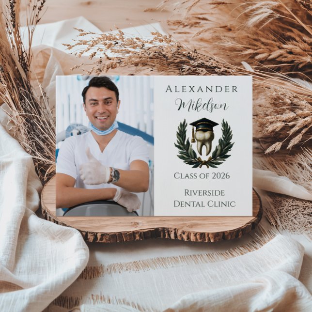 Photo Gold Laurel Tooth Graduation Party Announcement (Creator Uploaded)