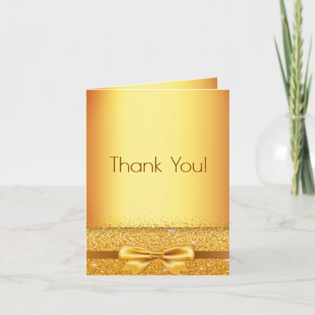Photo gold metallic elegant birthday Thank You (Front)