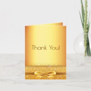 Photo gold metallic elegant birthday Thank You Card