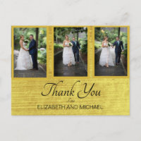Photo Gold Rings Elegant Wedding Thank You