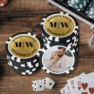 Photo Gold Wedding Favour Poker Chips