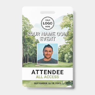 Photo Golf Event Badge ID Badge