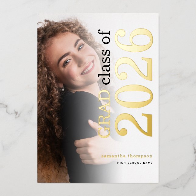 Photo Grad 2025 Gold Real Foil Announcement (Front)