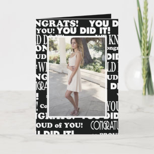 Photo grad black and white card