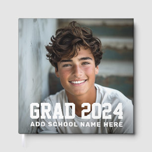 Photo grad class of year name or school graduation guest book