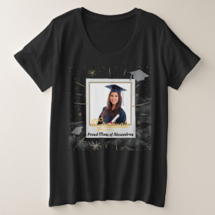 Photo Graduate Graduating Proud Mum Dad Custom   Plus Size T-Shirt