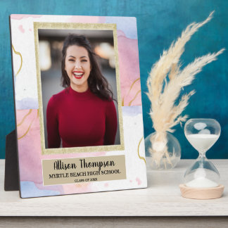 Photo Graduation Abstract Pink Blue Tabletop Plaque