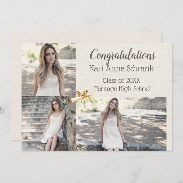 Photo Graduation Announcement Invitation (Front/Back)