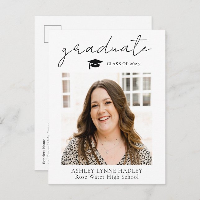 Photo Graduation Announcement Script Overlay (Front/Back)
